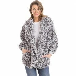 Katydid Grey Leopard Lightweight Body Wrap With Hoodie